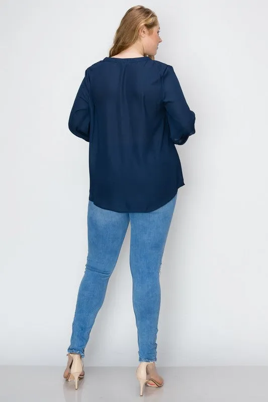 HI Curvy Plus Size Women Simple Blouse