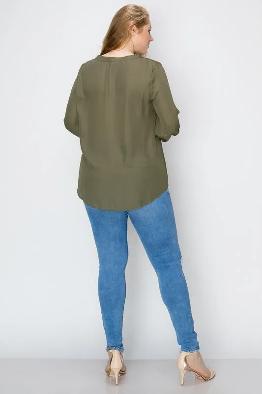 HI Curvy Plus Size Women Simple Blouse
