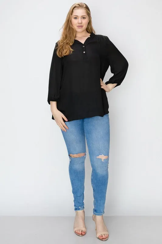 HI Curvy Plus Size Women Simple Blouse