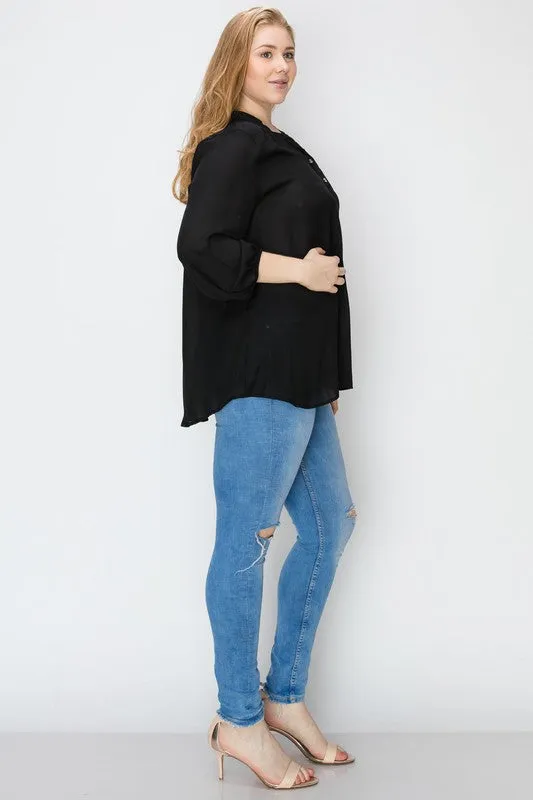 HI Curvy Plus Size Women Simple Blouse