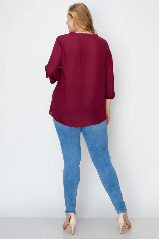 HI Curvy Plus Size Women Simple Blouse