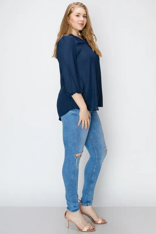 HI Curvy Plus Size Women Simple Blouse