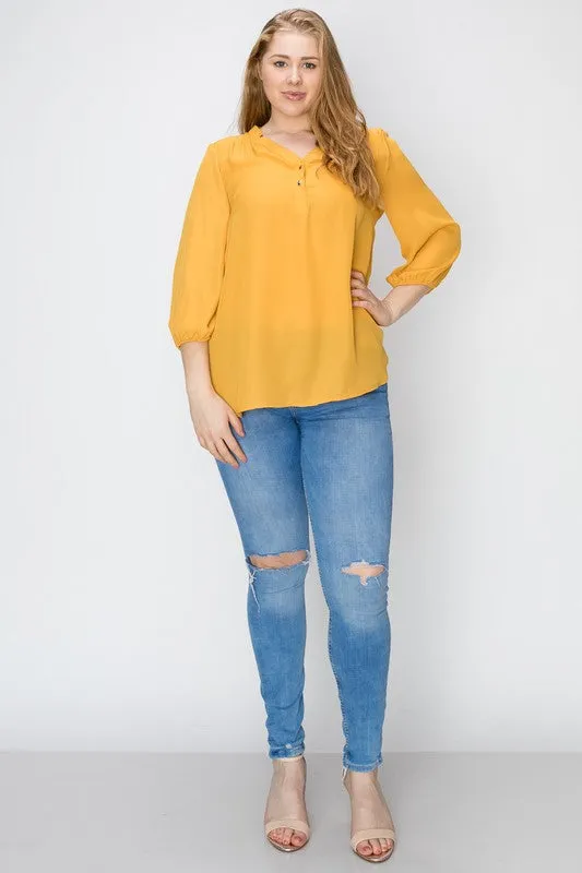 HI Curvy Plus Size Women Simple Blouse