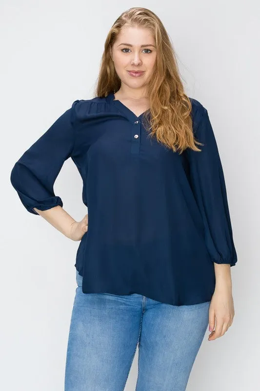 HI Curvy Plus Size Women Simple Blouse