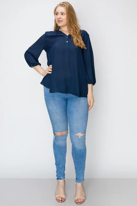 HI Curvy Plus Size Women Simple Blouse