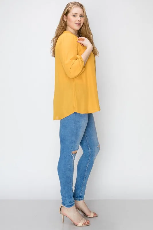 HI Curvy Plus Size Women Simple Blouse