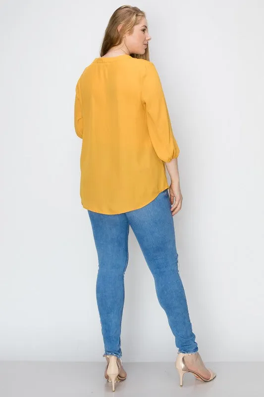 HI Curvy Plus Size Women Simple Blouse