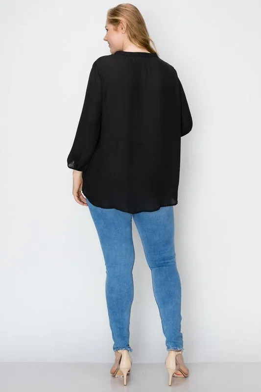 HI Curvy Plus Size Women Simple Blouse