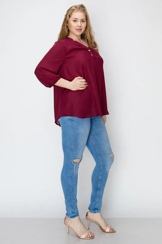 HI Curvy Plus Size Women Simple Blouse