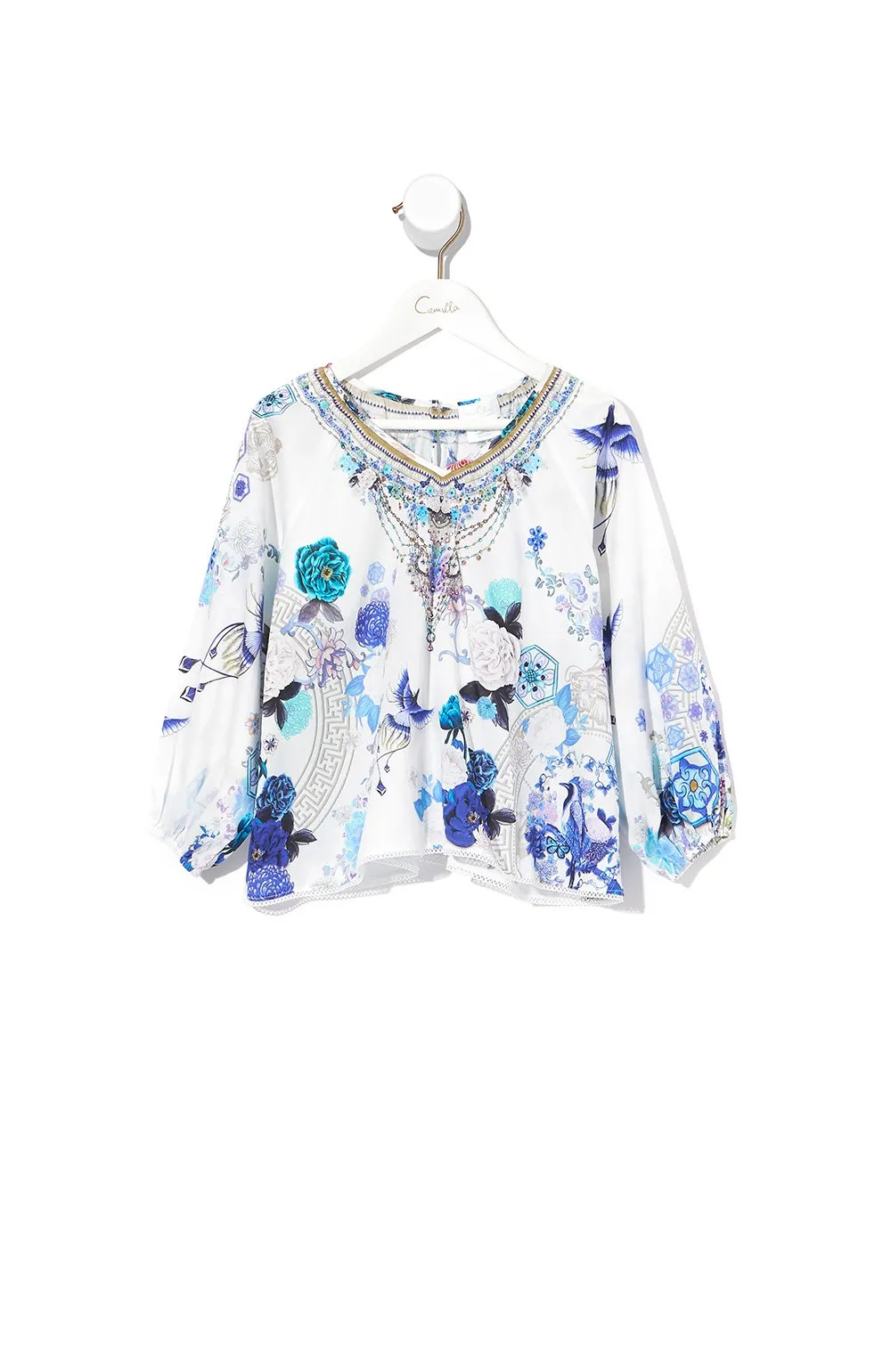 INFANTS RELAXED FIT BLOUSE WHITE SIDE OF THE MOON