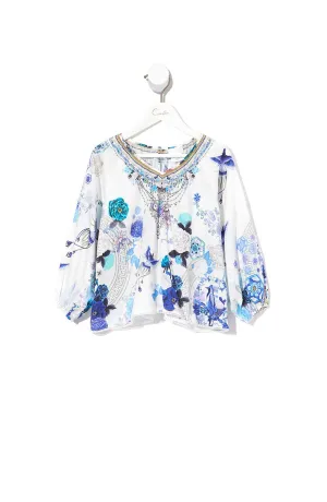 INFANTS RELAXED FIT BLOUSE WHITE SIDE OF THE MOON