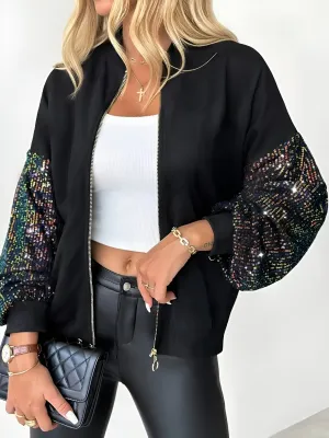 Ivyshape | Cozy Knit Jacket With High Collar And Zipper