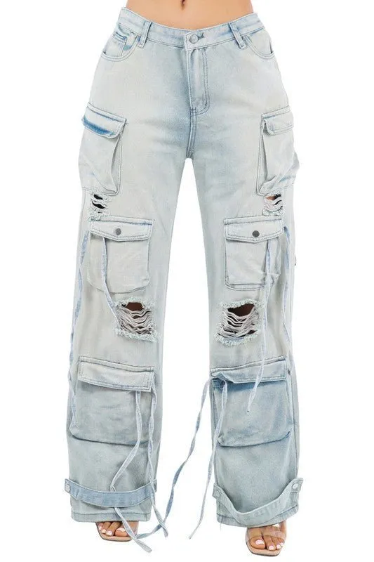 Judy Distress Cargo Denim