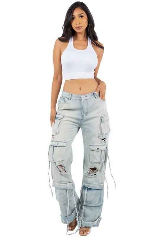 Judy Distress Cargo Denim
