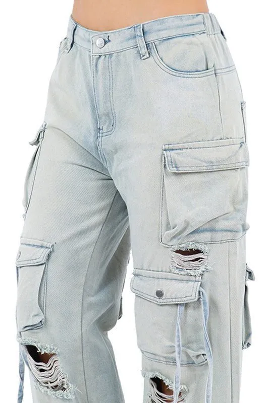 Judy Distress Cargo Denim