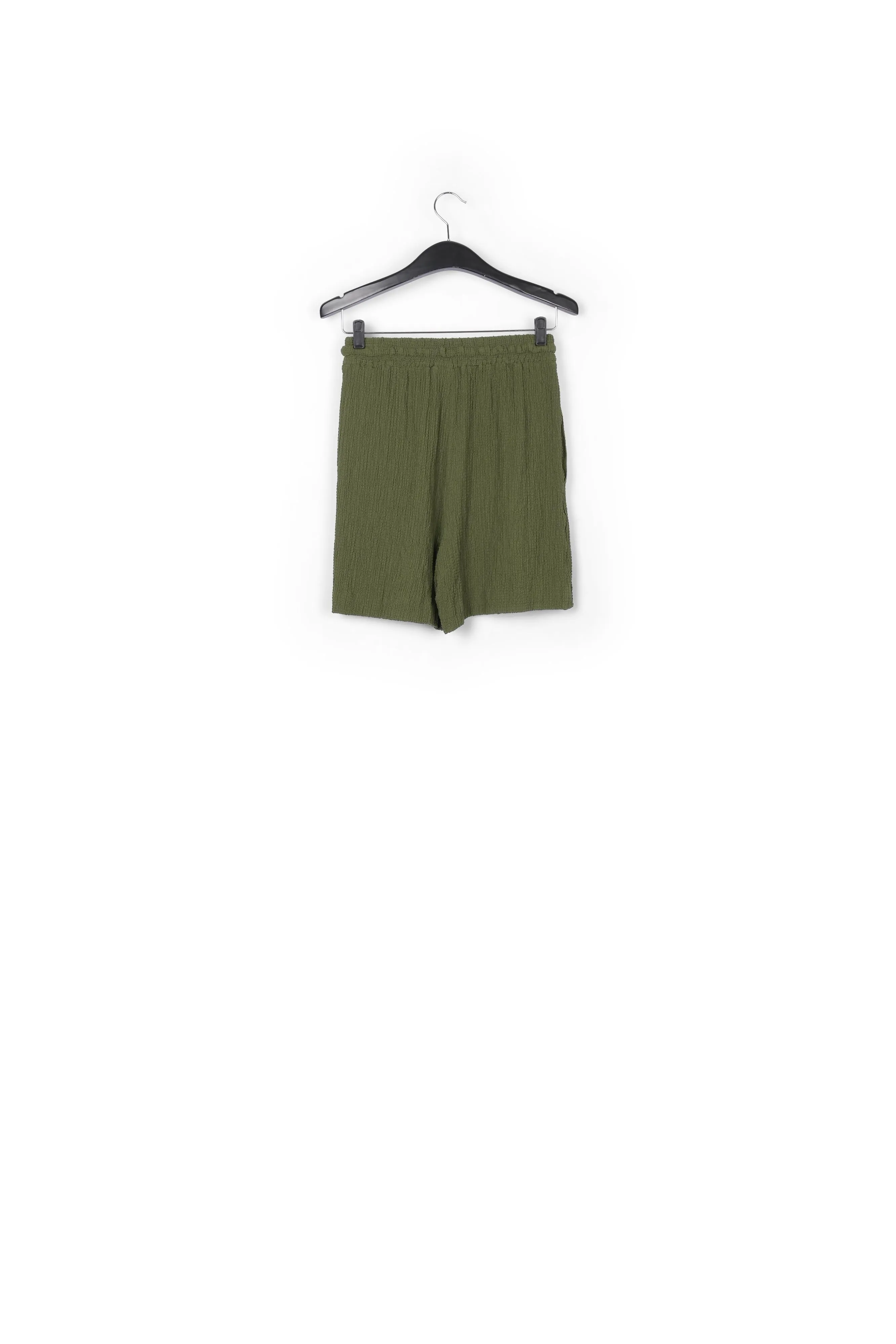 Khaki seersucker shorts