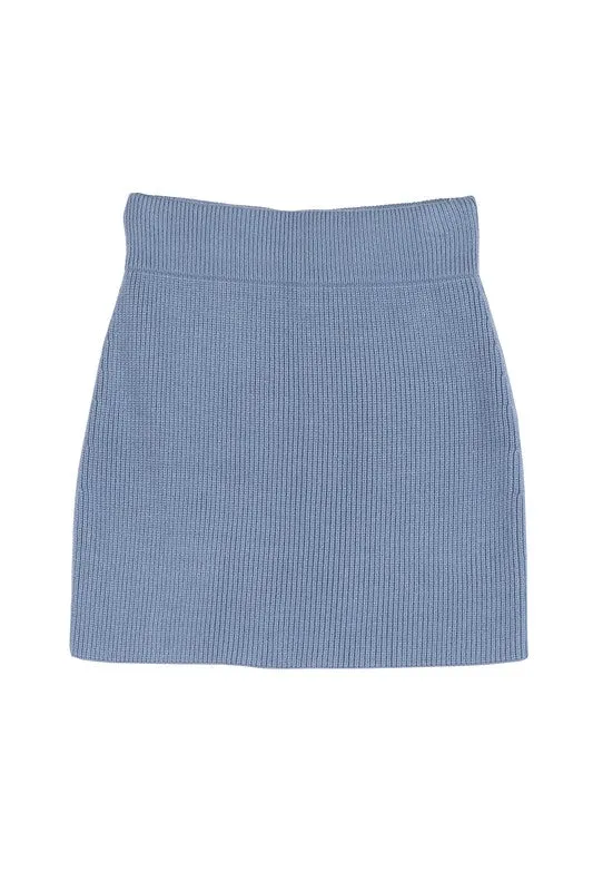 Knit Crop Top And Skirt Set