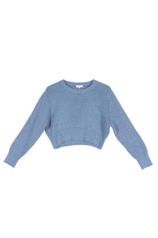 Knit Crop Top And Skirt Set