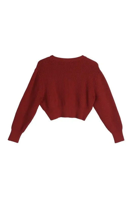 Knit Crop Top And Skirt Set
