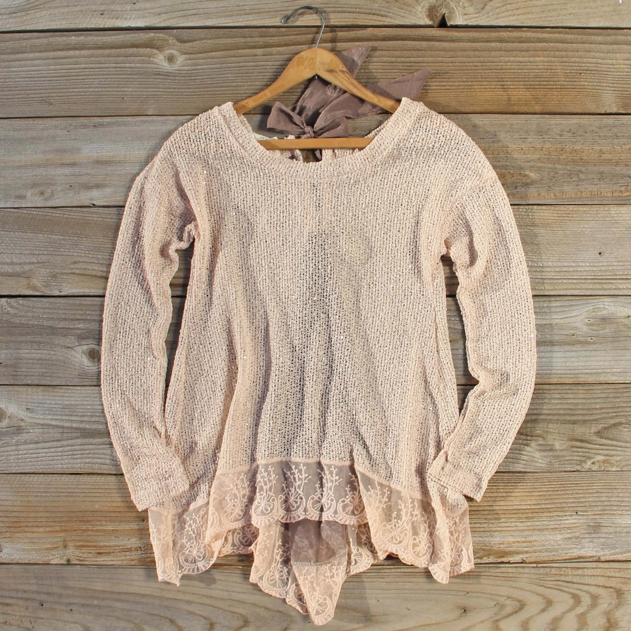 Lace & Tie Sweater