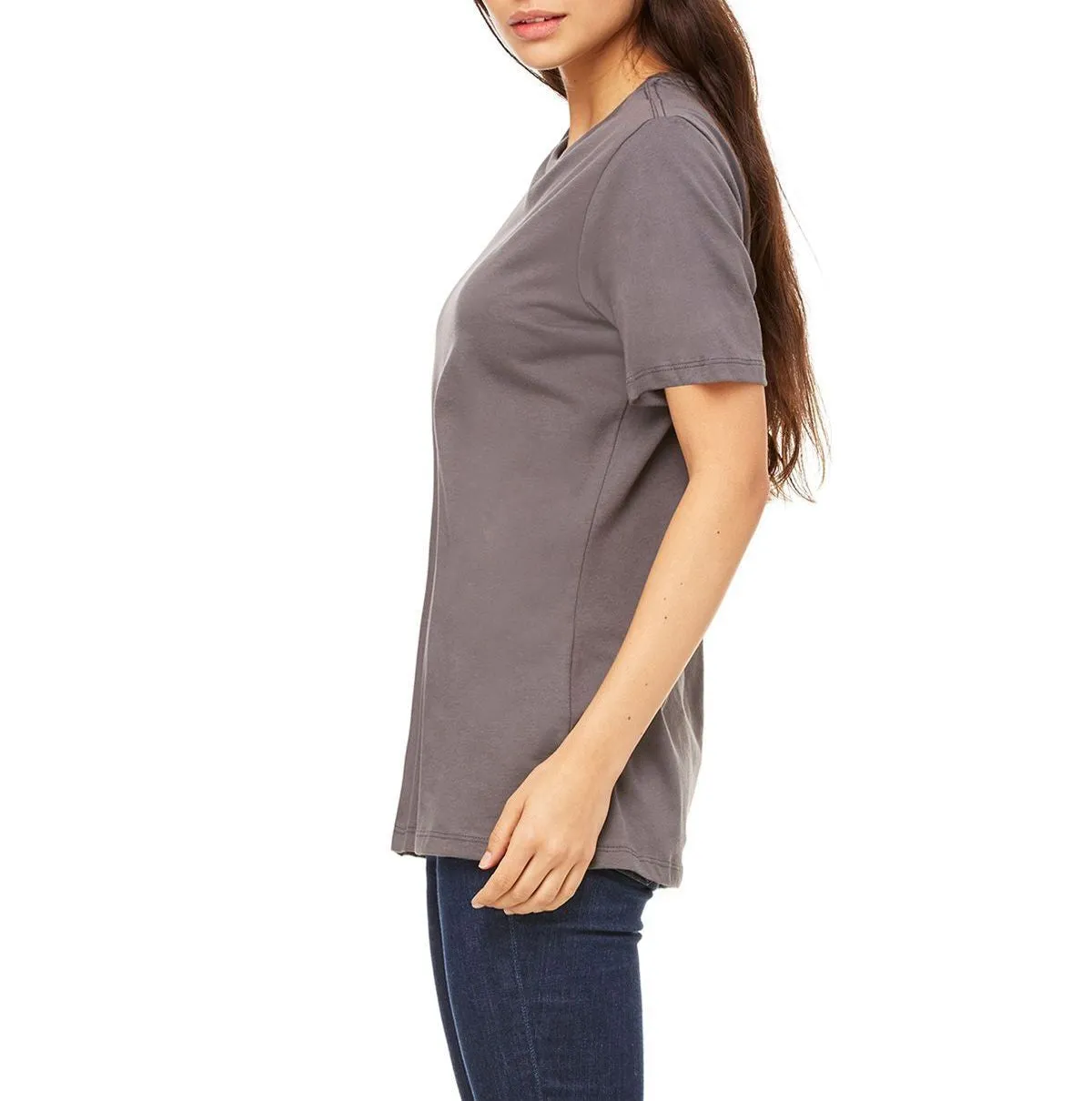 Ladies Relaxed Fit Crew Neck Short Sleeve Cotton T-Shirt