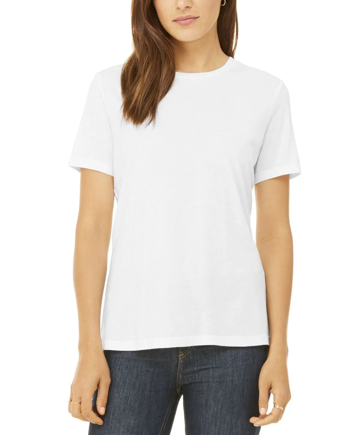 Ladies Relaxed Fit Crew Neck Short Sleeve Cotton T-Shirt
