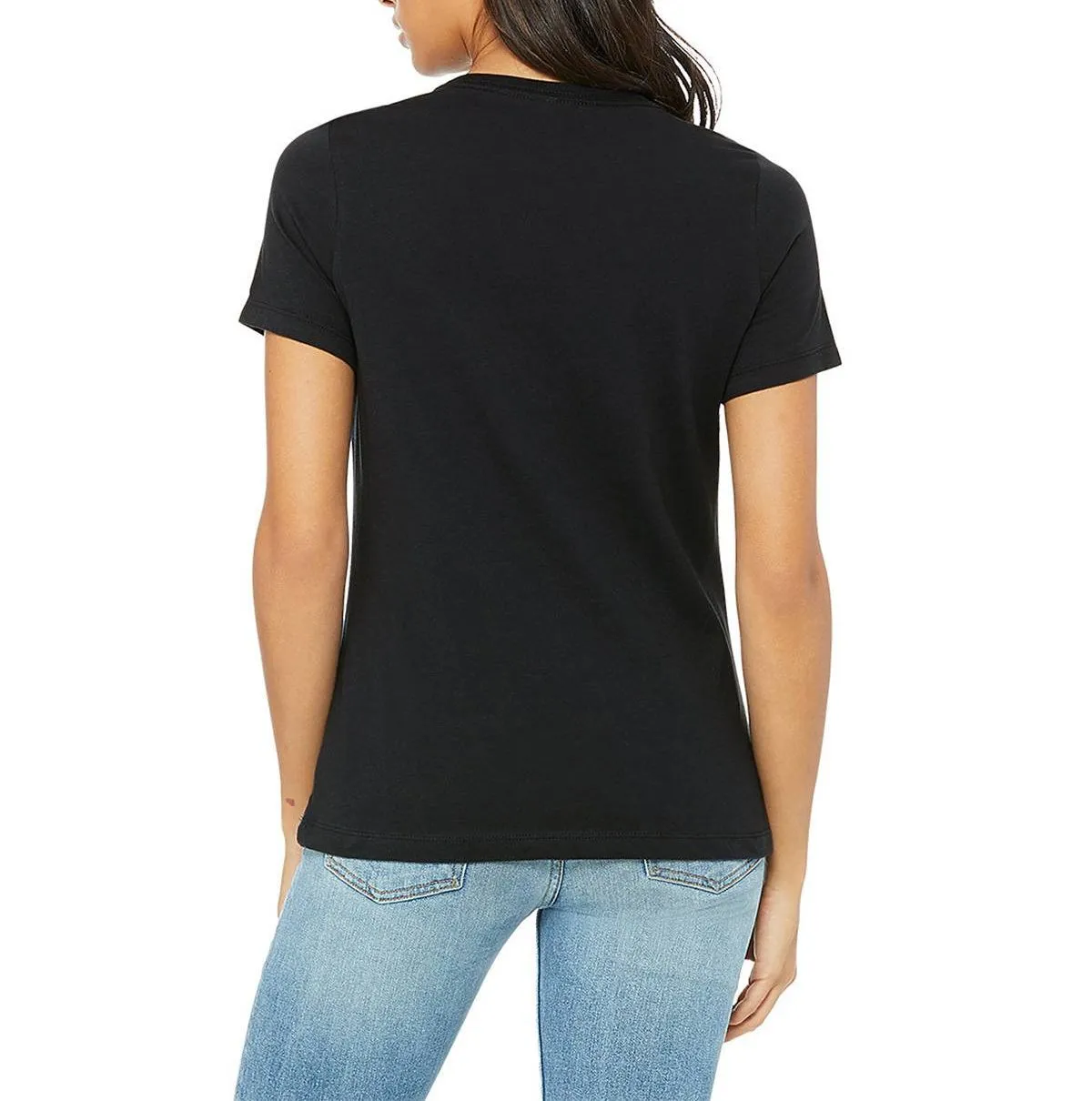 Ladies Relaxed Fit Crew Neck Short Sleeve Cotton T-Shirt
