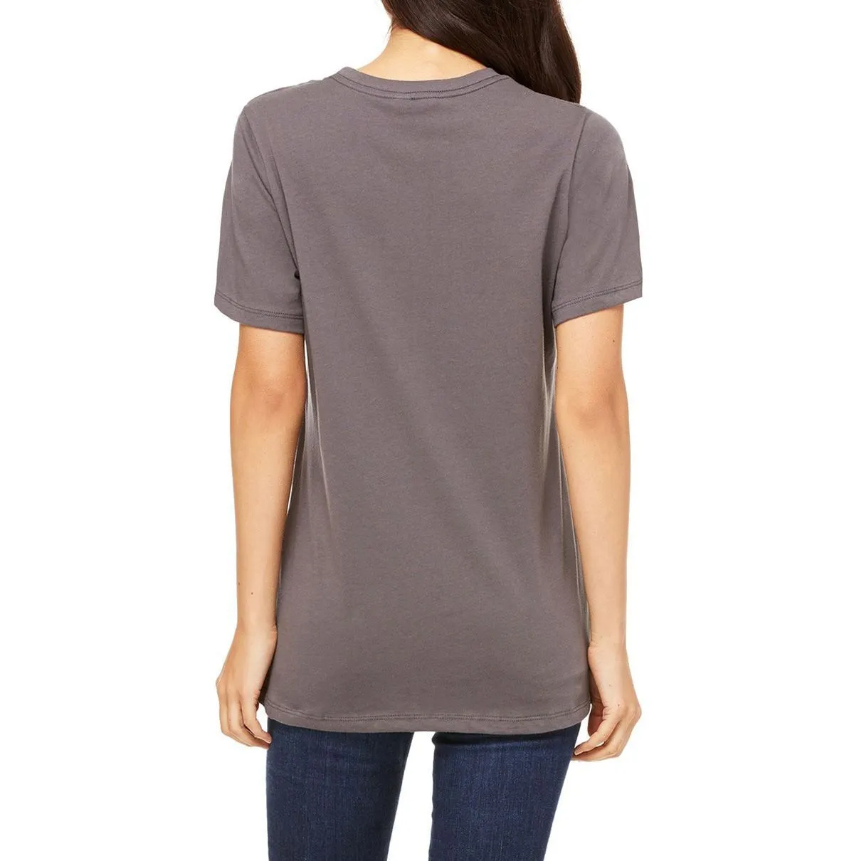 Ladies Relaxed Fit Crew Neck Short Sleeve Cotton T-Shirt