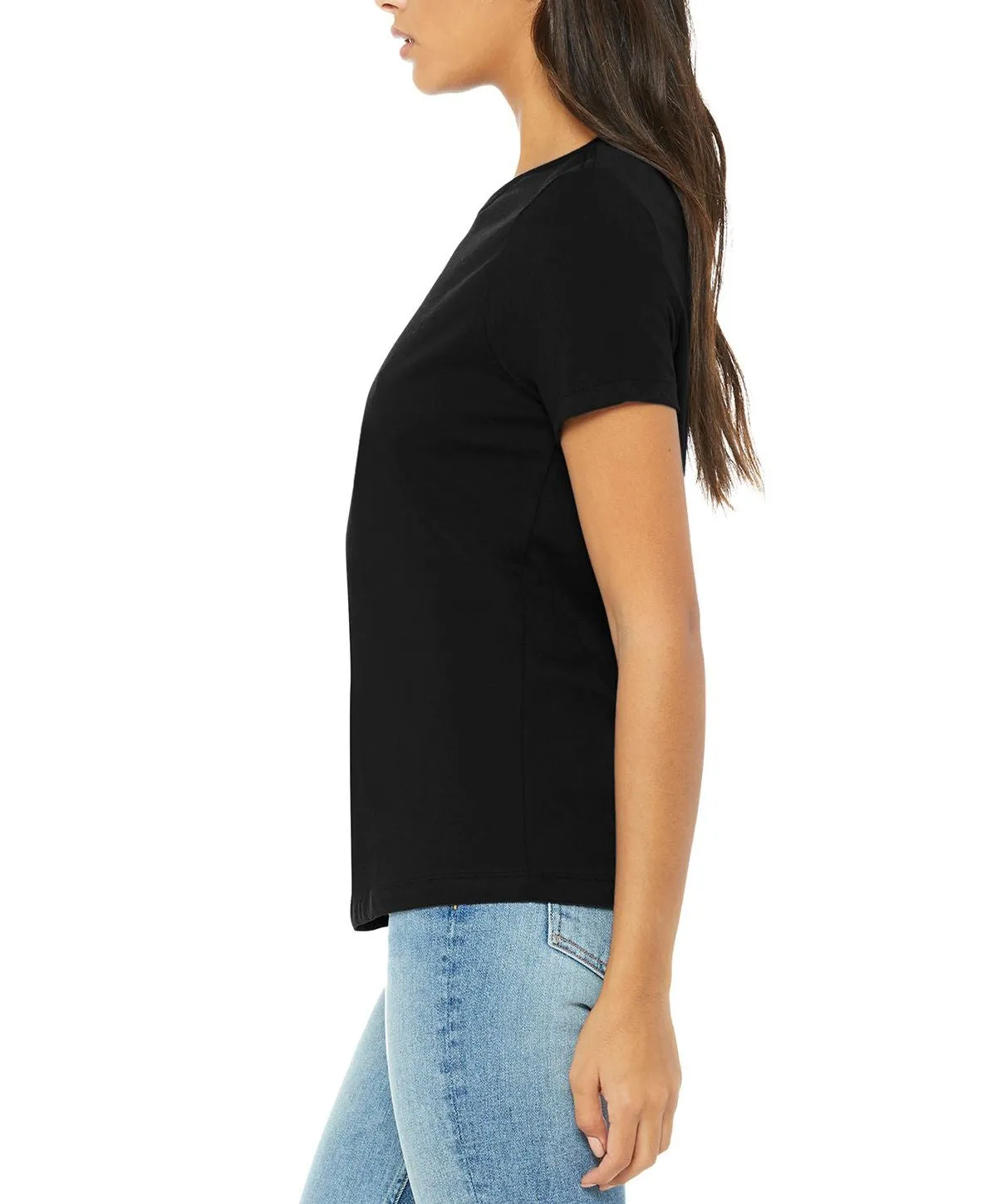 Ladies Relaxed Fit Crew Neck Short Sleeve Cotton T-Shirt