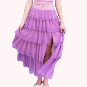 Lavender Tulle Lila Midi Skirt