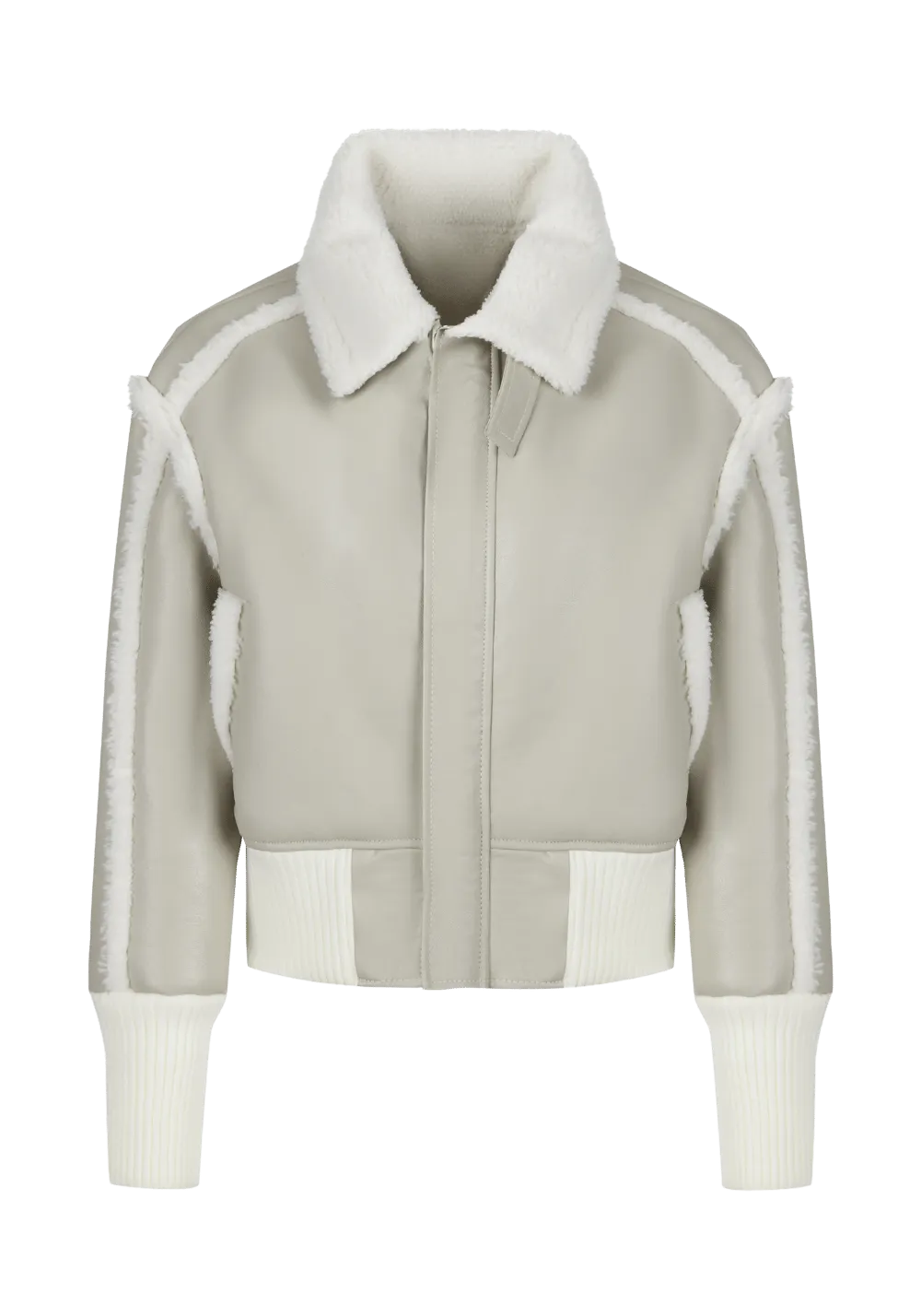 Leather and Fur Integrated Jacket