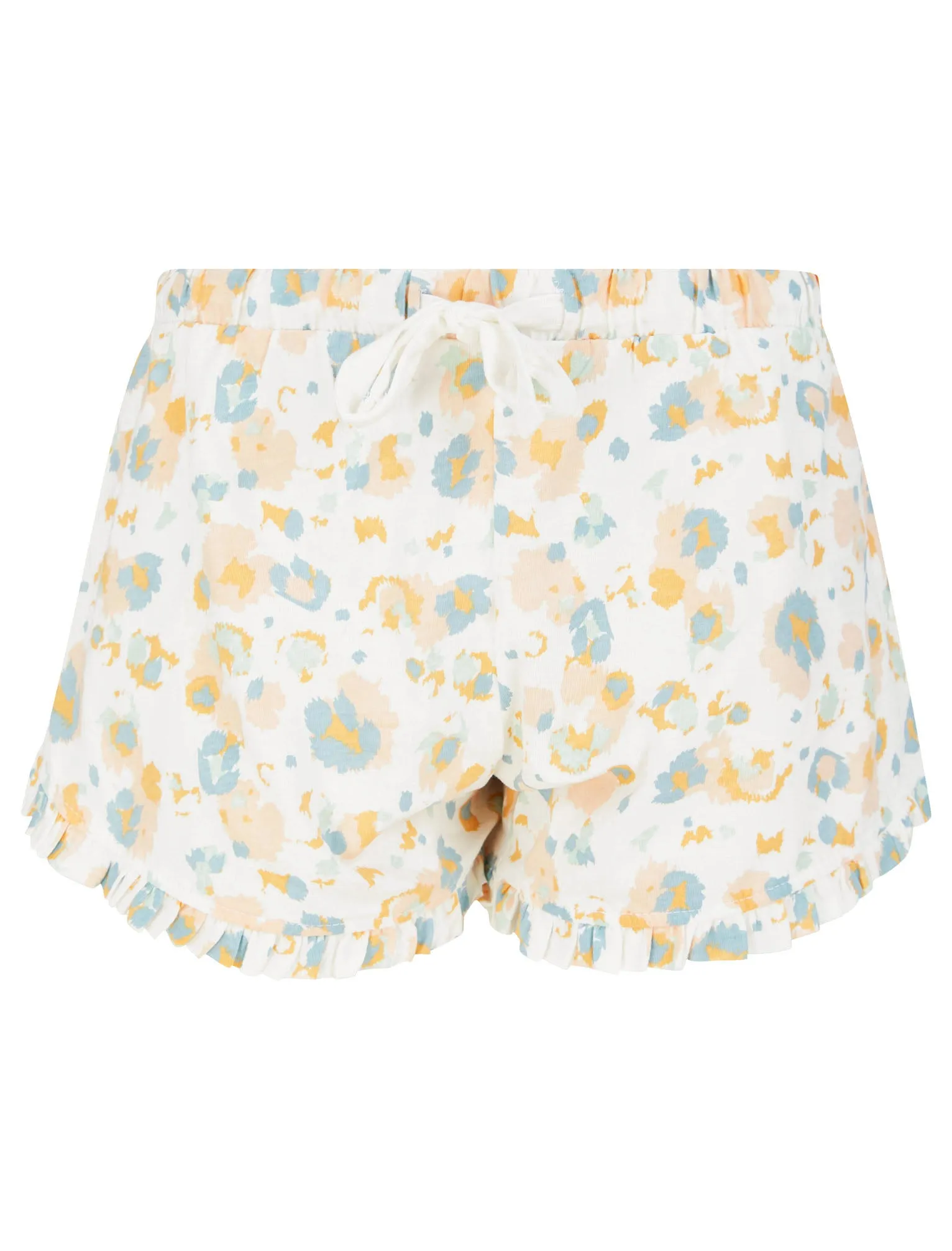 Leo Pastel Leopard Print 2 Pc Shortie Lounge Set in Coconut Milk - Tokyo Laundry