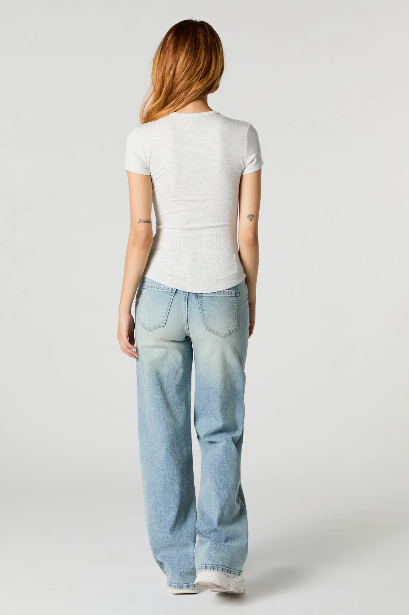 Light Vintage Wash Wide Leg Stretch Jean
