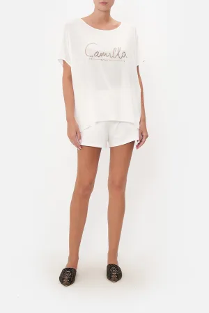 LOOSE FIT ROUND NECK TEE LOGO CAPSULE - SOLID WHITE
