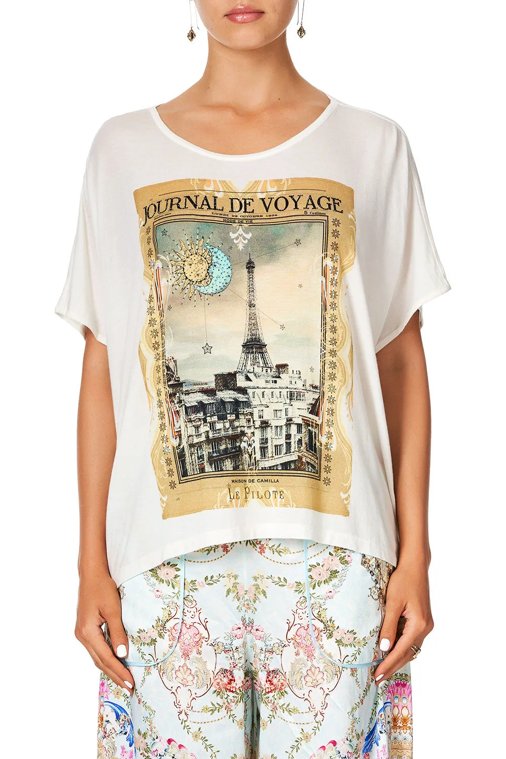 LOOSE FIT ROUND NECK TEE VERSAILLES SKY