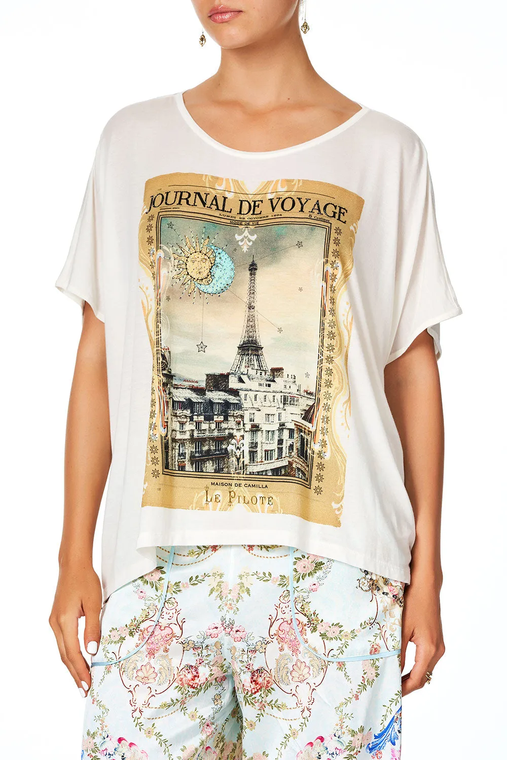 LOOSE FIT ROUND NECK TEE VERSAILLES SKY