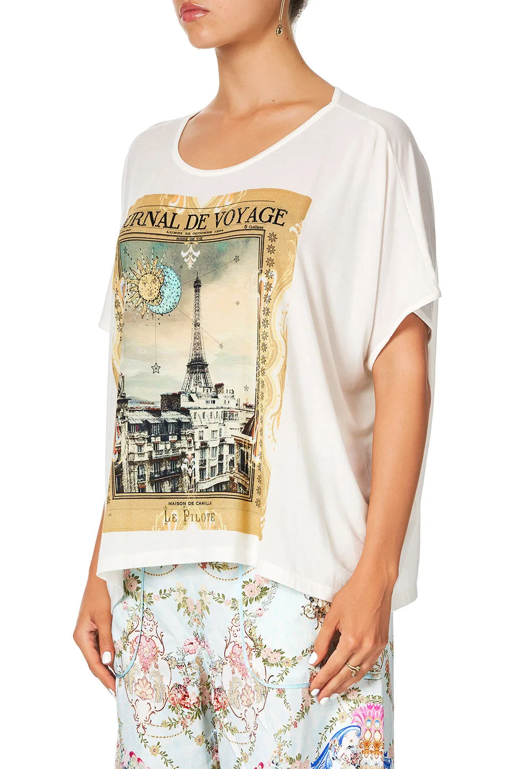 LOOSE FIT ROUND NECK TEE VERSAILLES SKY