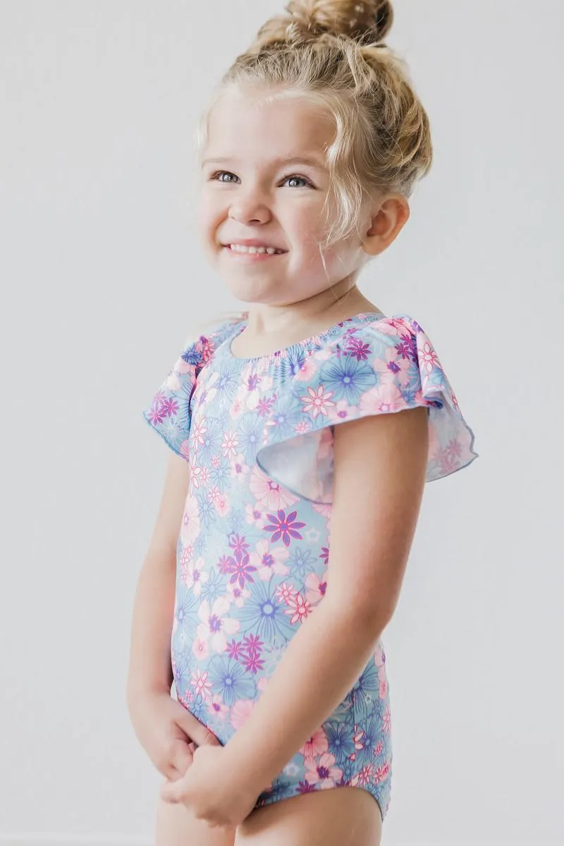 Love Blooms S/s Flutter Sleeve Leotard