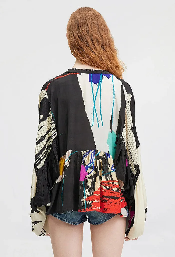 Masquiat Blouse - Street Art
