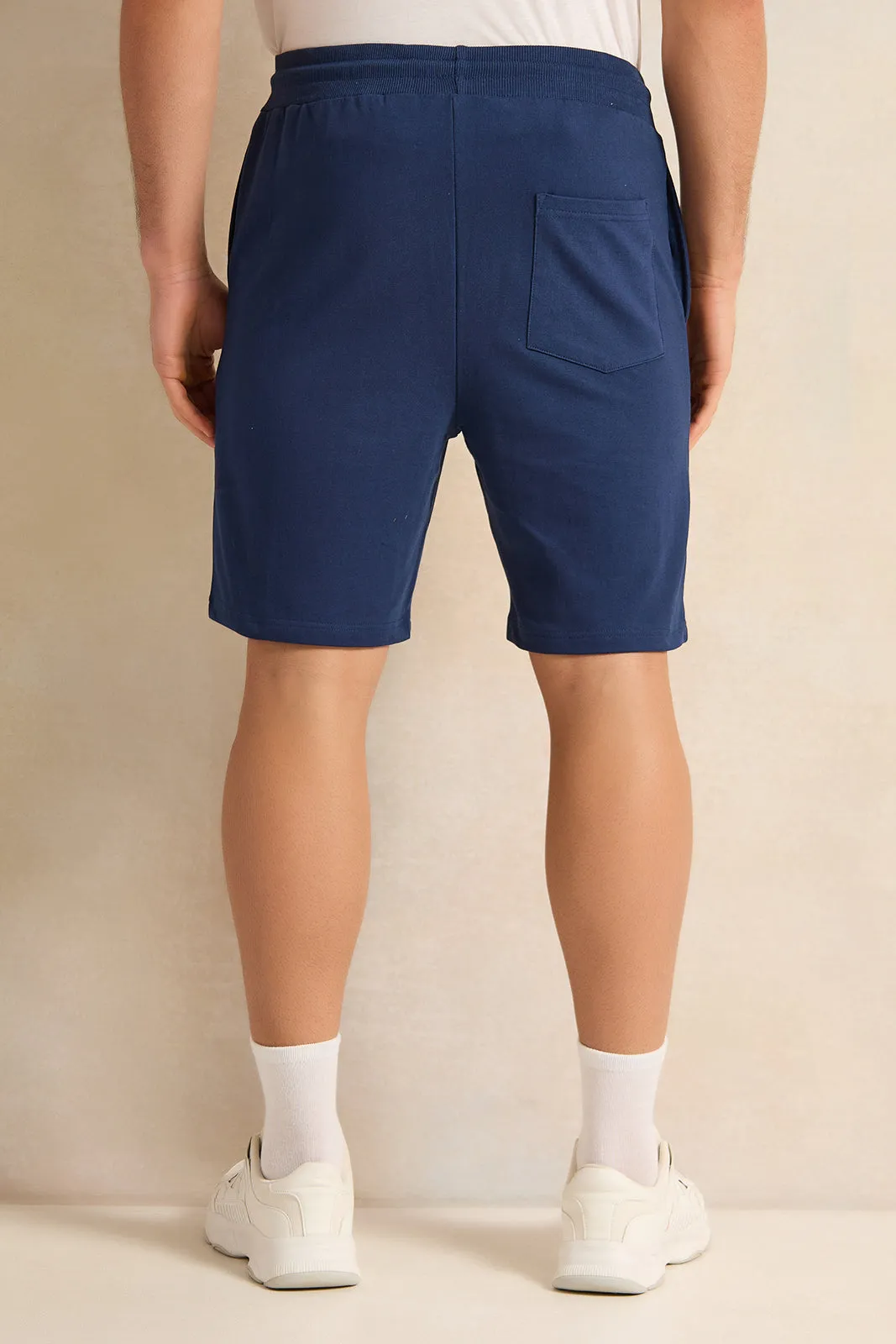 Men Navy New England Patriots Lounge Shorts