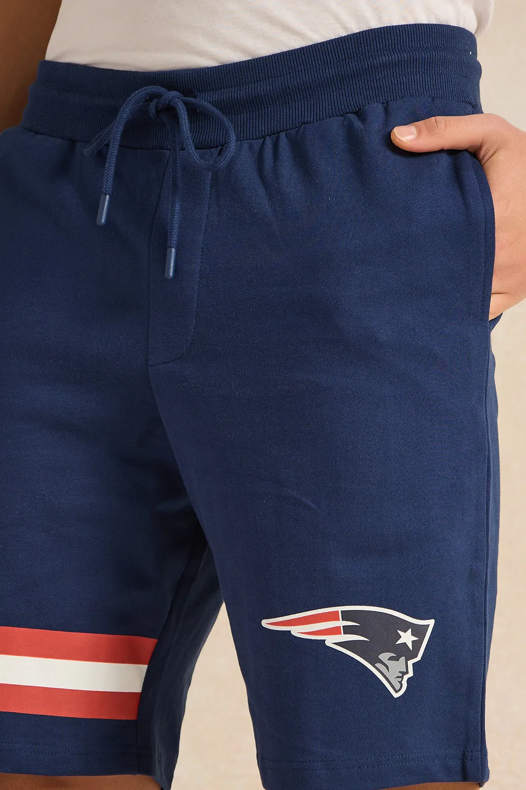 Men Navy New England Patriots Lounge Shorts