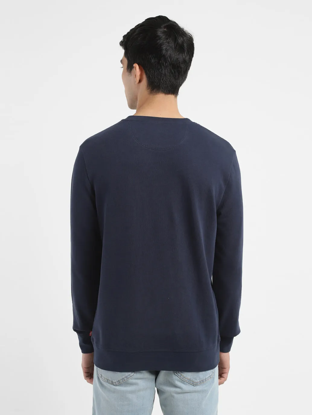 Men's Brand Logo Navy Crew Neck Sweatshirt