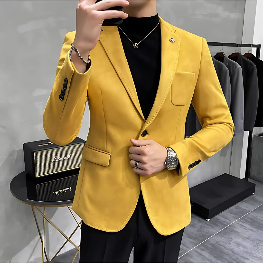 Men's Deerskin Fleece Blazer Jacket
