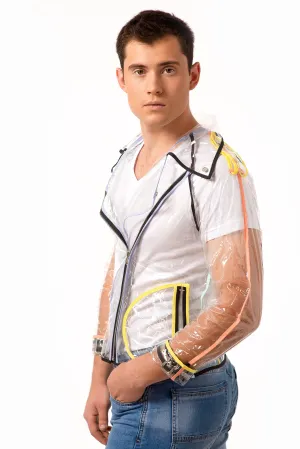 Men's Transparent Vinyl Biker Jacket.
