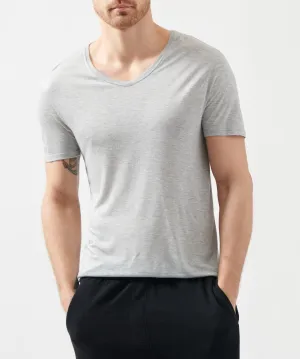 Modal Jersey V-Neck Tee - Heather Grey