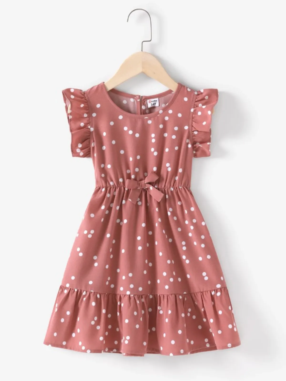 Mommy and Me Polka Dot Ruffle Wrap Dress