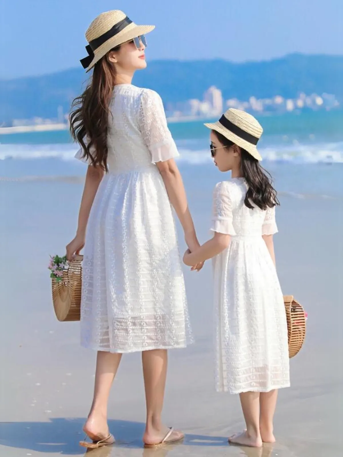 Mommy and Me Summer Fresh White Lace Dress