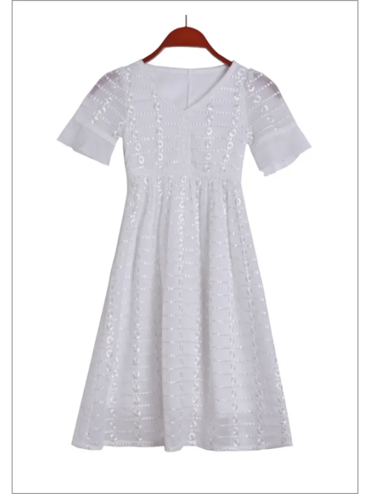 Mommy and Me Summer Fresh White Lace Dress