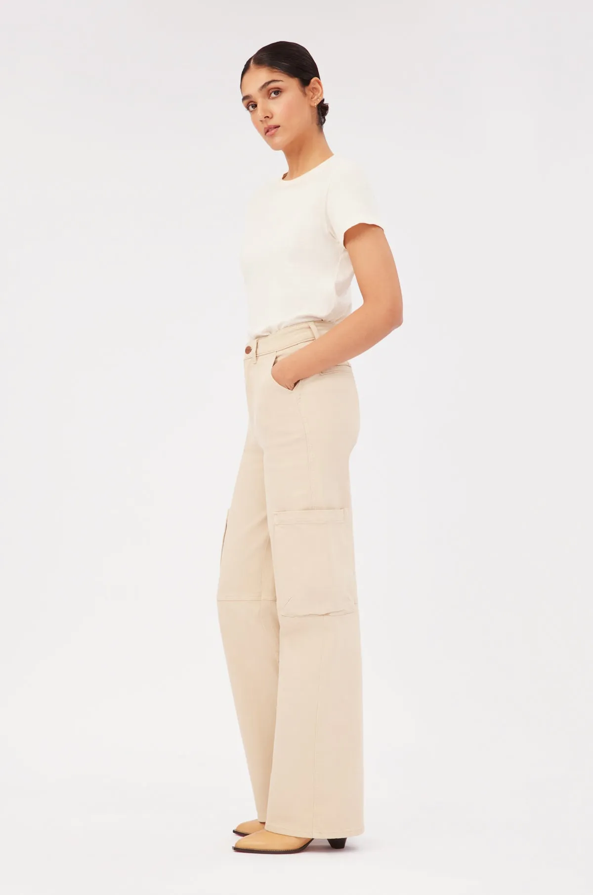 NCE CARGO - WIDE LEG JEANS | CAPPUCCINO