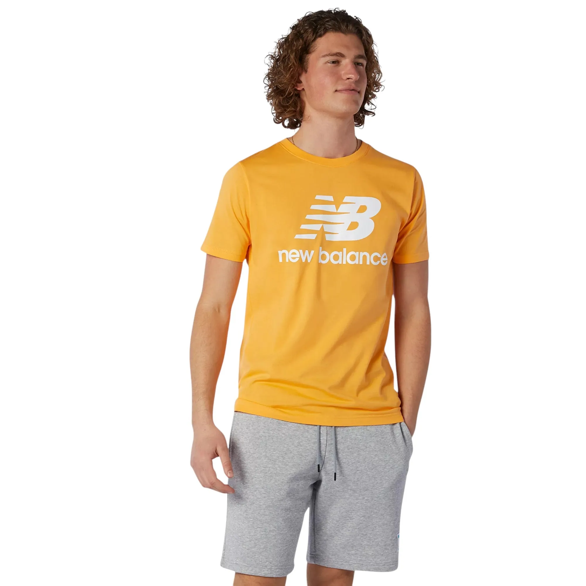 New Balance Essentials Stacked Logo T-Shirt - Yellow